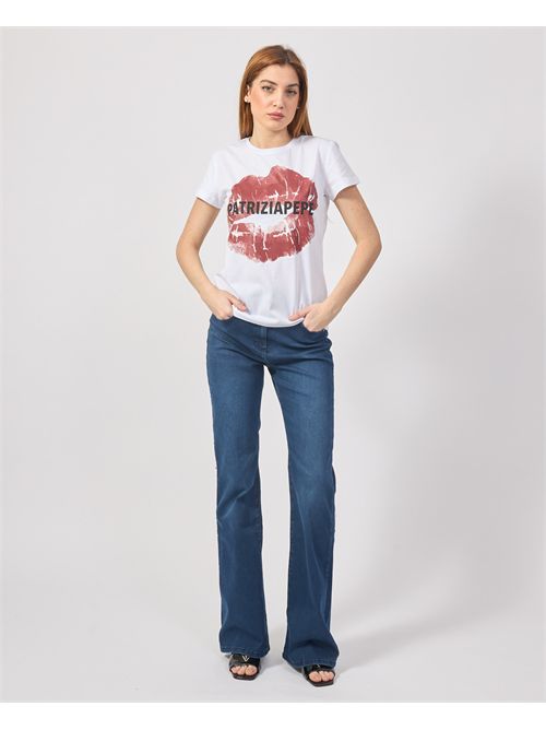 T-shirt donna Patrizia Pepe con stampa bacio PATRIZIA PEPE | 8M1691-J256W103